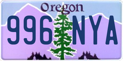 OR license plate 996NYA