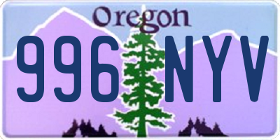 OR license plate 996NYV