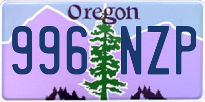 OR license plate 996NZP