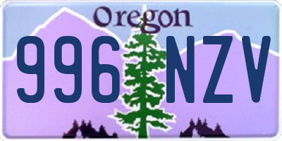 OR license plate 996NZV