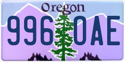 OR license plate 996OAE