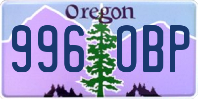OR license plate 996OBP