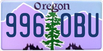 OR license plate 996OBU