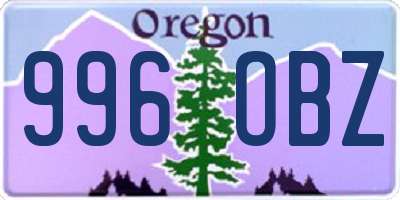 OR license plate 996OBZ