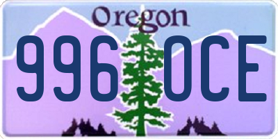 OR license plate 996OCE