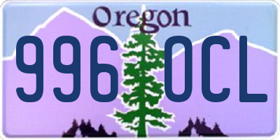 OR license plate 996OCL