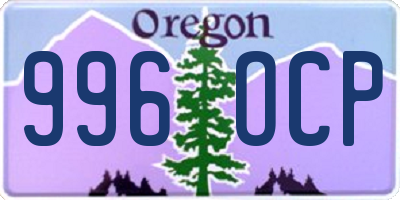OR license plate 996OCP