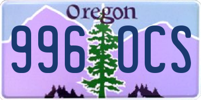 OR license plate 996OCS