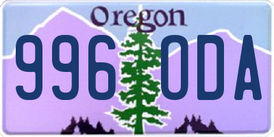 OR license plate 996ODA