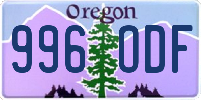 OR license plate 996ODF