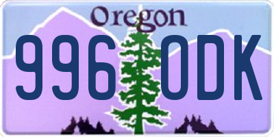 OR license plate 996ODK