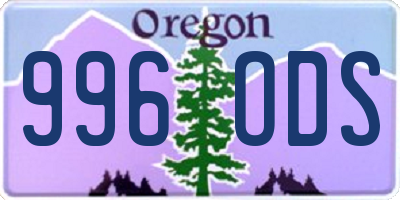OR license plate 996ODS