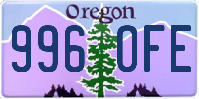 OR license plate 996OFE