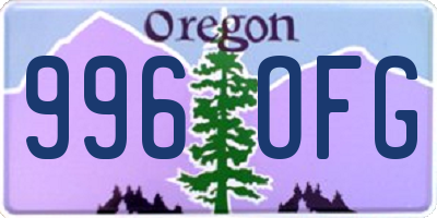 OR license plate 996OFG