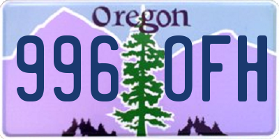 OR license plate 996OFH