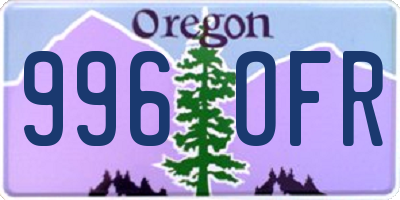 OR license plate 996OFR