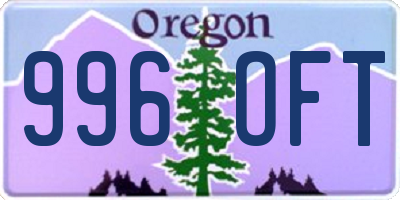 OR license plate 996OFT