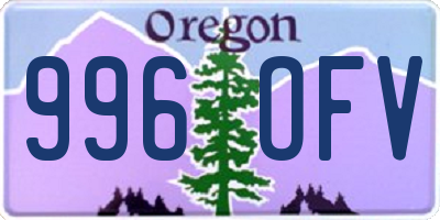 OR license plate 996OFV