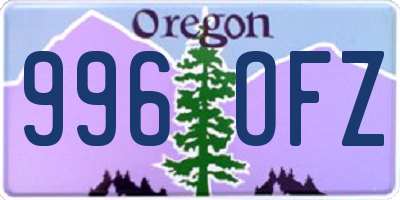 OR license plate 996OFZ