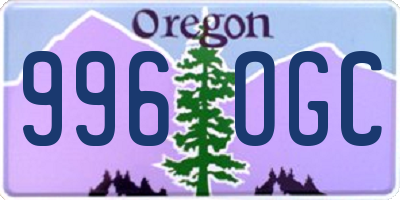 OR license plate 996OGC