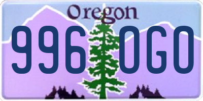 OR license plate 996OGO