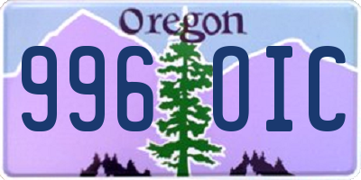 OR license plate 996OIC