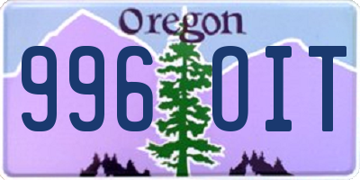 OR license plate 996OIT