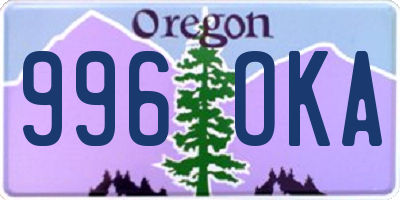 OR license plate 996OKA