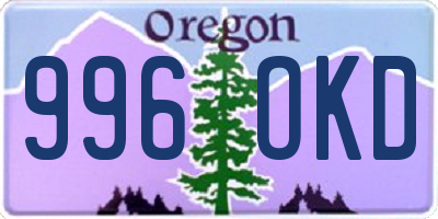 OR license plate 996OKD