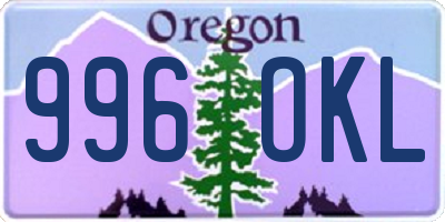 OR license plate 996OKL