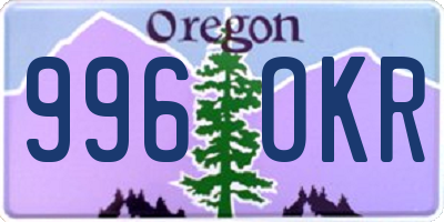 OR license plate 996OKR