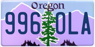 OR license plate 996OLA