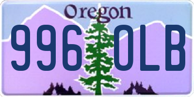 OR license plate 996OLB