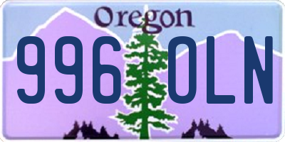 OR license plate 996OLN