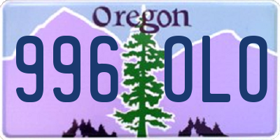OR license plate 996OLO