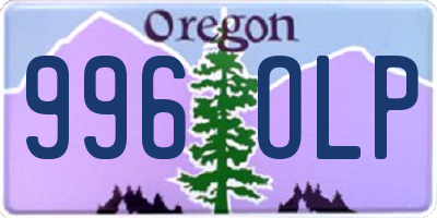 OR license plate 996OLP