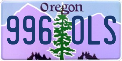 OR license plate 996OLS