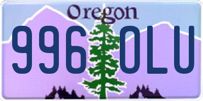 OR license plate 996OLU
