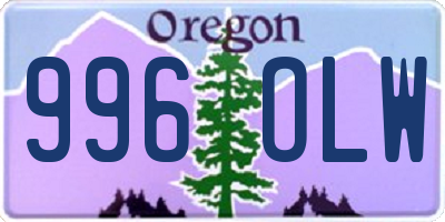 OR license plate 996OLW