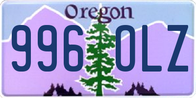 OR license plate 996OLZ