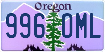 OR license plate 996OML