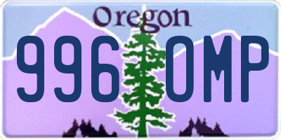 OR license plate 996OMP