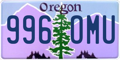 OR license plate 996OMU