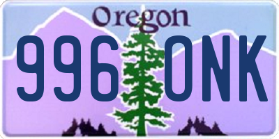OR license plate 996ONK