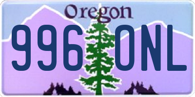OR license plate 996ONL