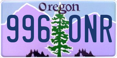 OR license plate 996ONR