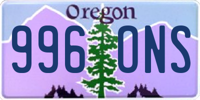 OR license plate 996ONS