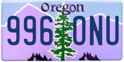 OR license plate 996ONU