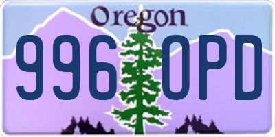 OR license plate 996OPD