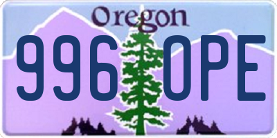OR license plate 996OPE